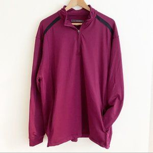 Greg Norman Long Sleeve Quarter Zip Long Sleeve Pullover Sweatshirt Maroon XL